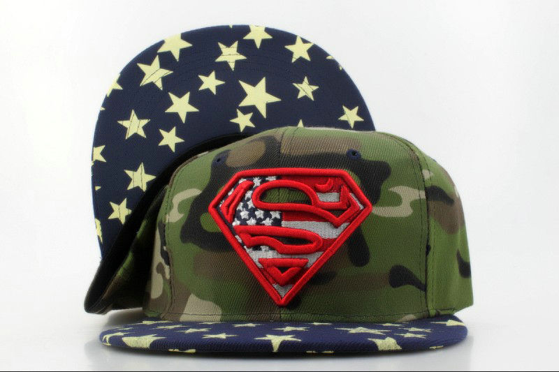 Super Man Camo Snapback Hat QH 0701